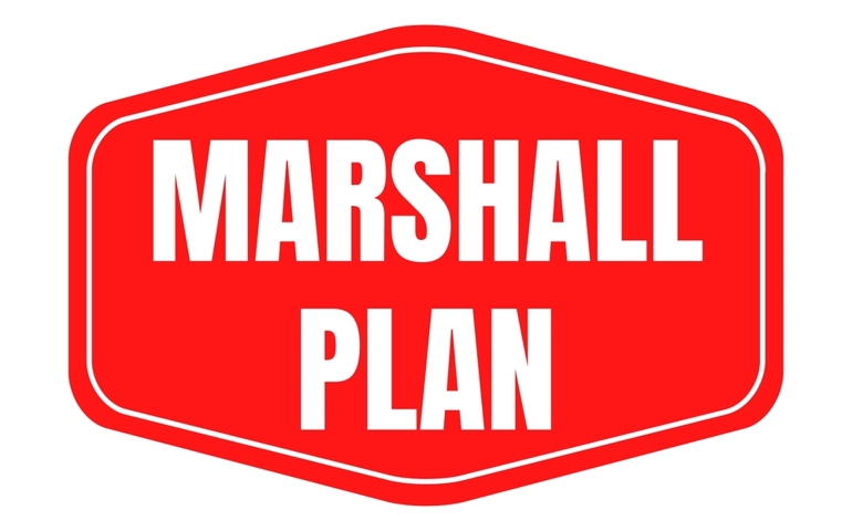 Marshall plan symbol icon illustration
