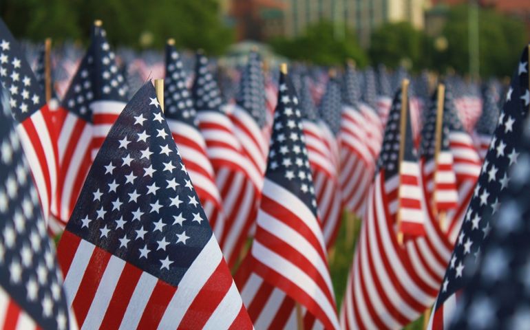 Lots of USA flags