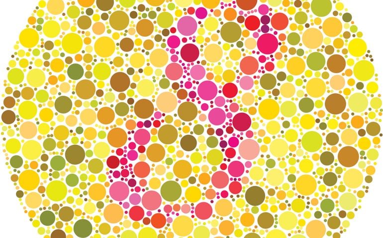 Color blind test mosaic. Number 8.
