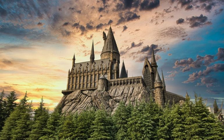 Hogwarts Castle on sun set