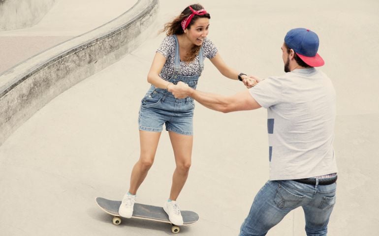 The first lesson at the skate