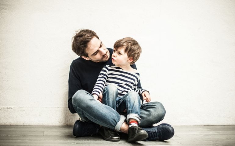 happiness young father with his son have fun