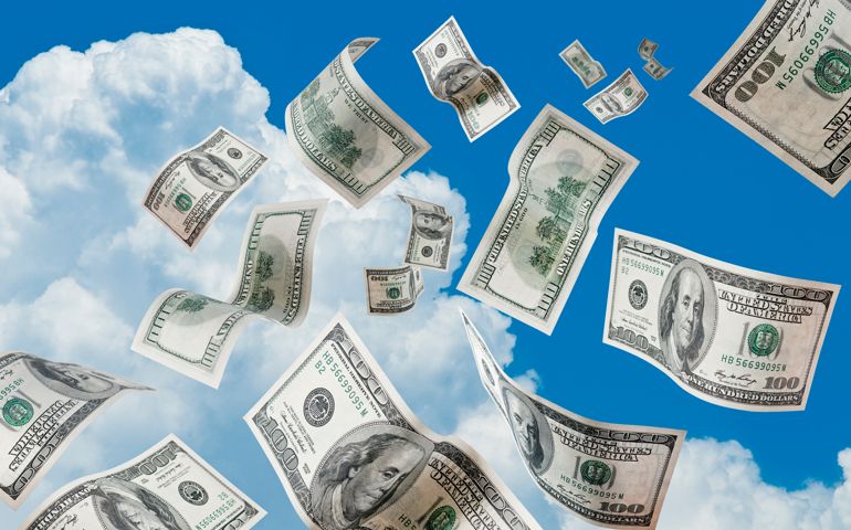 Money falling from the sky.More money images: