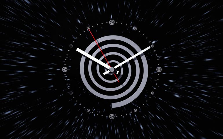 watch symbolizing time and space, digital illustration