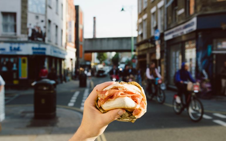 Street food bought from KERB London street food market
