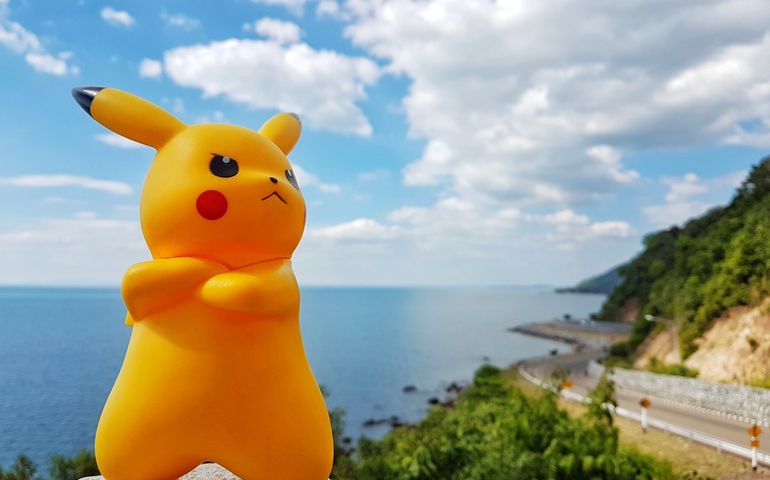 Pokemon model stand on the most beautiful seaside road in chantaburi Thailand. K By k_non88