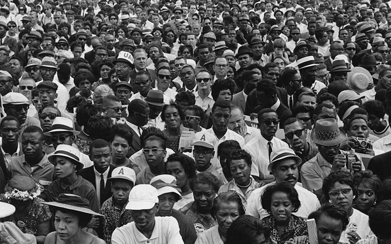 Activists at the March on Washington for Jobs and Freedom, Washington DC, 28th August 1963. The rally was organized to press for civil and economic rights for African-Americans.
