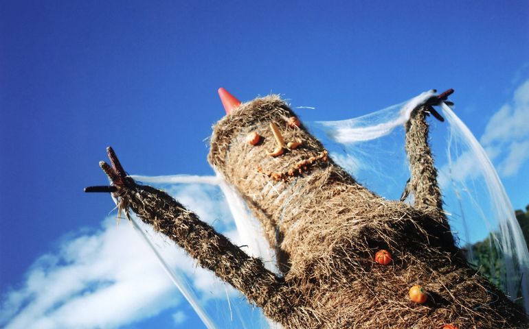 Straw witch-scarecrow
