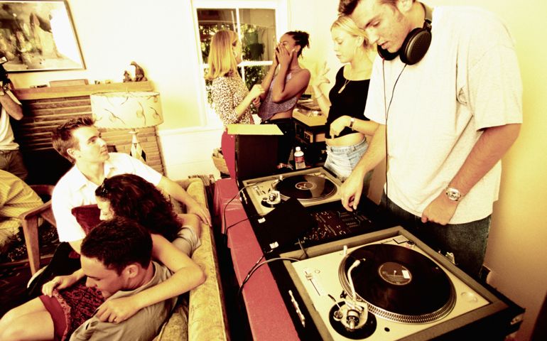 Playing Records at House Party