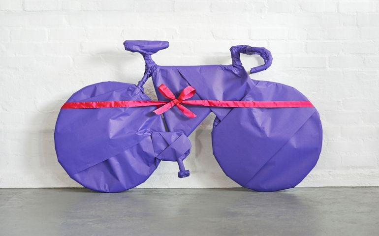 Bicycle gift wrapped