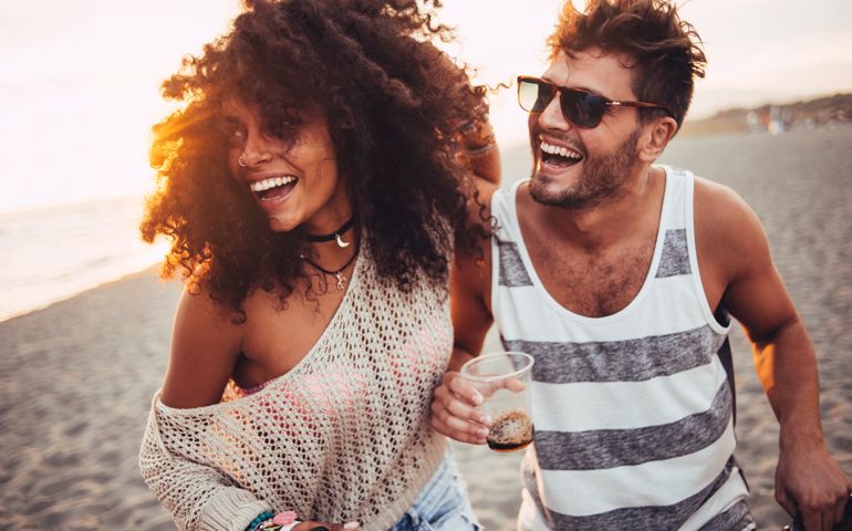 Beautiful people having fun for summer time.