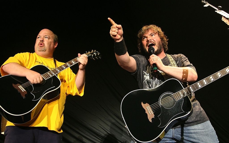SYDNEY, AUSTRALIA - JANUARY 16: Kyle Gass and Jack Black of Tenacious D perform on stage at the Hordern Pavilion on January 16, 2007 in Sydney, Australia.