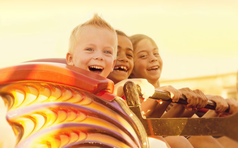 Kids on a Summertime Roller Coaster Ride