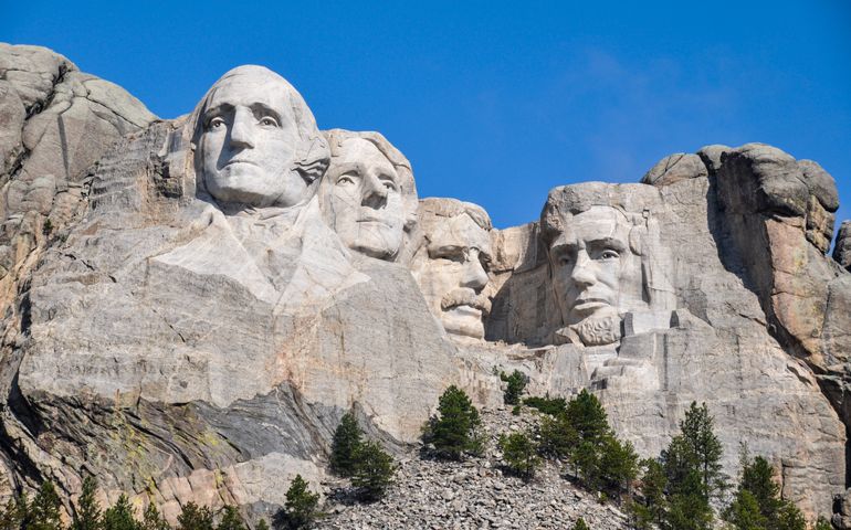 Famous US Presidents on Mount Rushmore National Monument, South