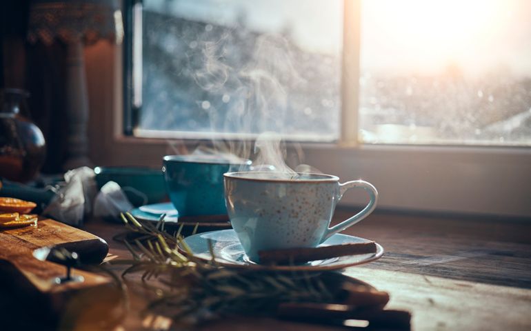 Hot Fruit Tea with Oranges and Cinnamon