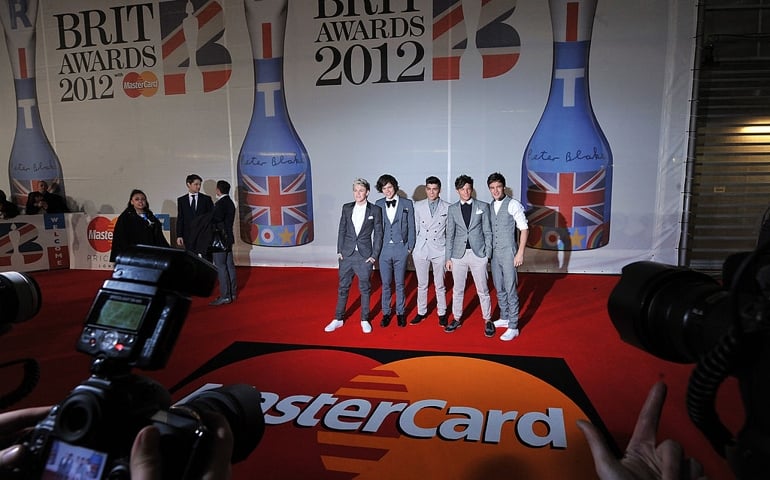 Niall Horan, Harry Styles, Zayn Malik, Louis Tomlinson and Liam Payne of One Direction attend The BRIT Awards 2012 at the O2 Arena on February 21, 2012 in London, England.