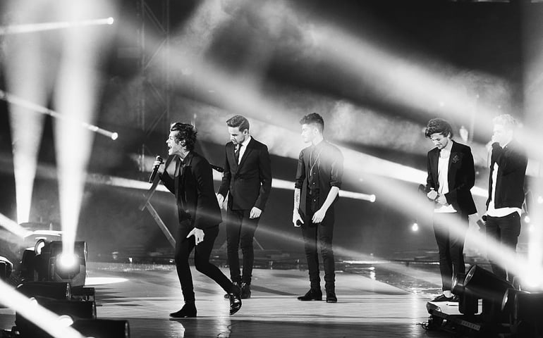 This image was processed using digital filters) One Direction perform live at 'X Factor'- The Final on December 12, 2013 in Milan, Italy.