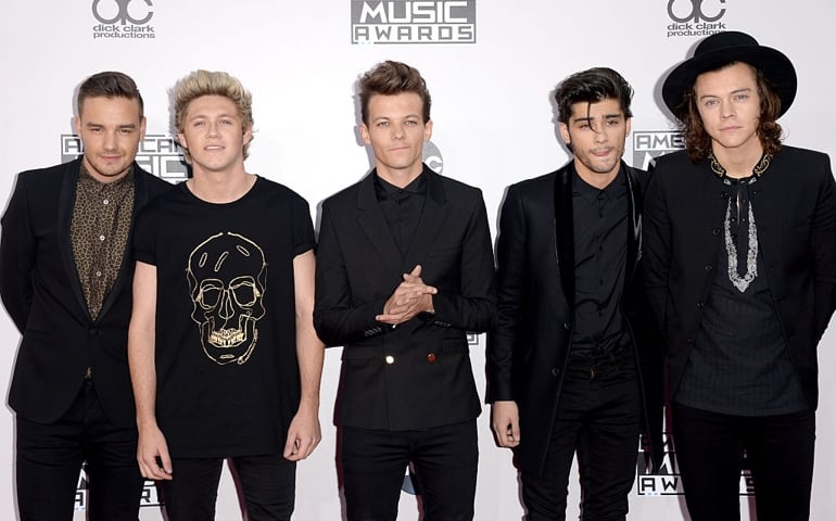 LOS ANGELES, CA - NOVEMBER 23: (L-R) Singers Liam Payne, Niall Horan, Louis Tomlinson, Zayn Malik, and Harry Styles of One Direction attend the 2014 American Music Awards at Nokia Theatre L.A. Live on November 23, 2014 in Los Angeles, California.