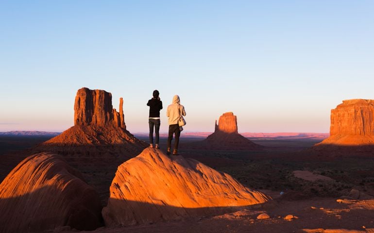 sunset in Monument Valley, Arizona.