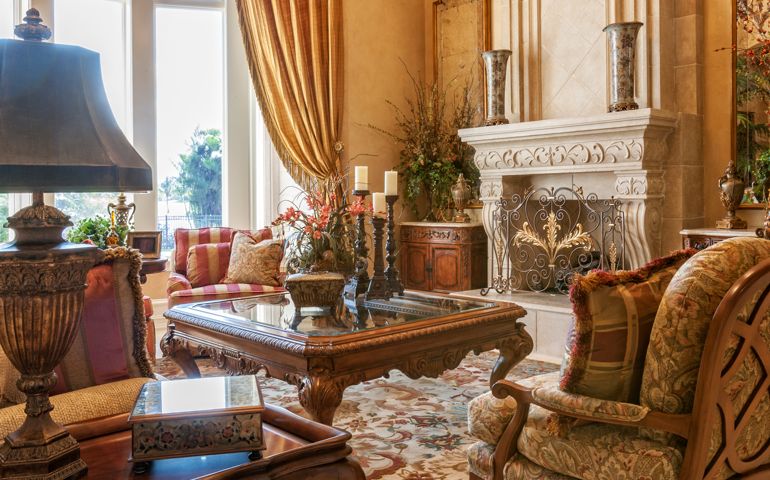 A beautiful living room in an estate home.