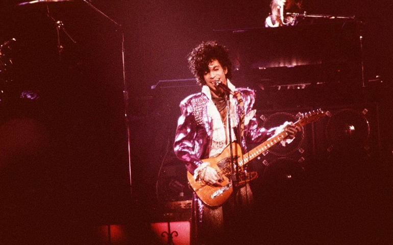 Prince in the Purple Rain tour in North America, New York, March 1985.