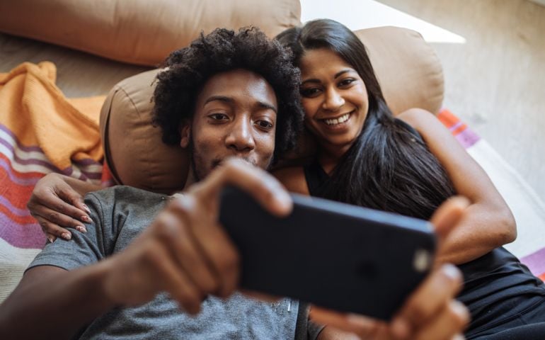 Couple having fun