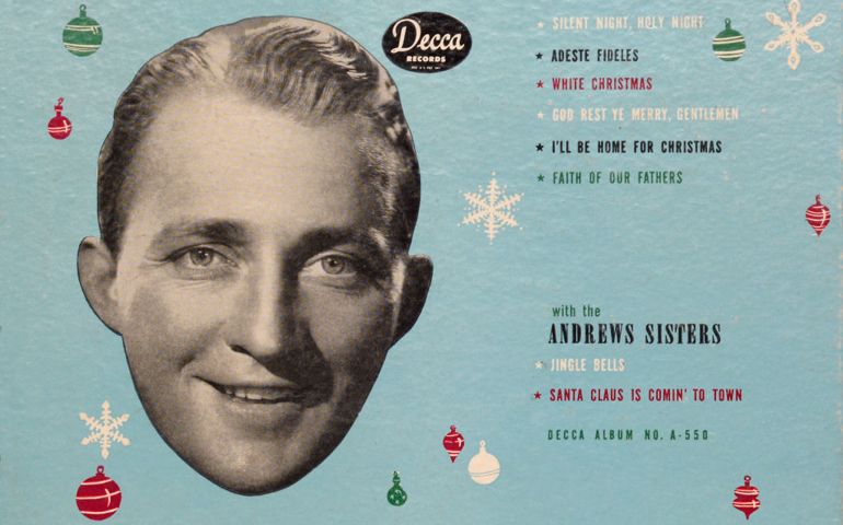 SANTA FE, NM - DECEMBER 30, 2017: A copy of singer Bing Crosby's 1945 Decca label album 'Merry Christmas' for sale in an antique shop in Santa Fe, New Mexico. The album includes Crosby's signature song 'White Christmas', the best-selling single of all-time. The album has sold more than 15 million copies and is the second best-selling Christmas album of all-time.