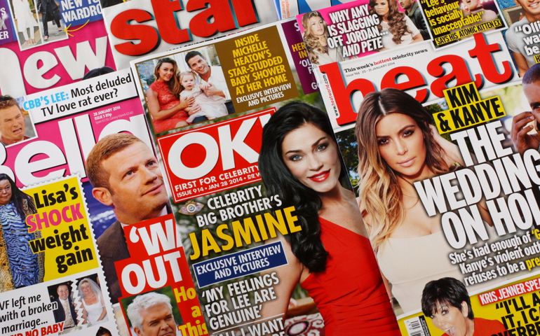 A selection of celebrity news, gossip and entertainment magazines on sale in the United Kingdom