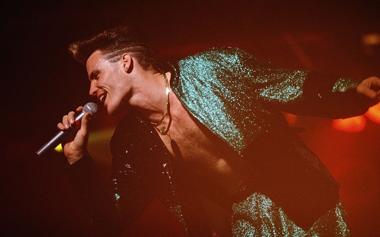BOSTON - 1991: Vanilla Ice performs on stage in Boston Massachusetts.