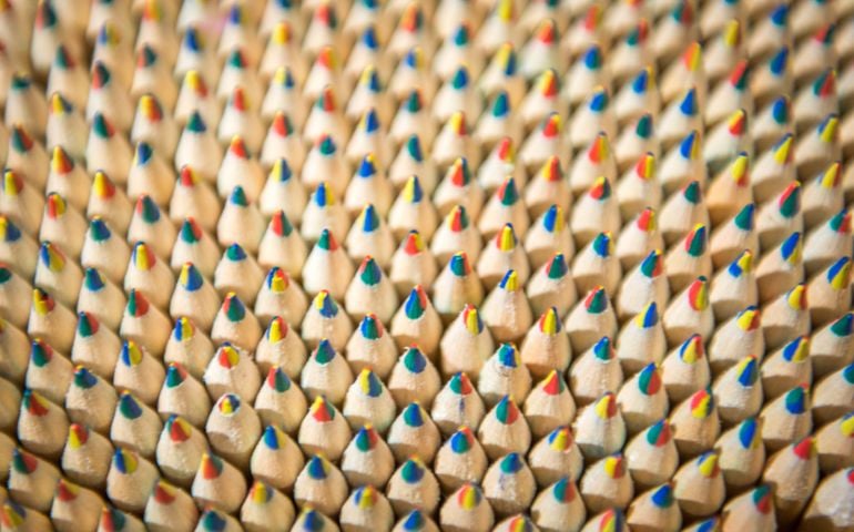 Full frame of colored pencils ,Haworth, West Yorkshire, England