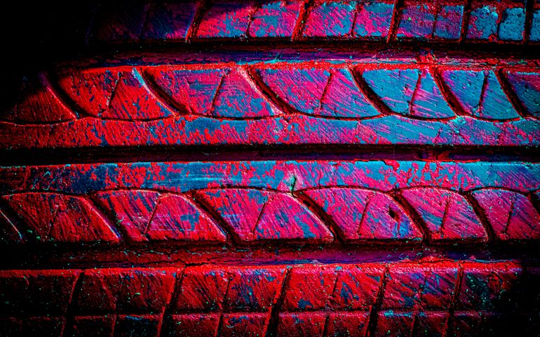Colorful abstract background. Car tire texture.