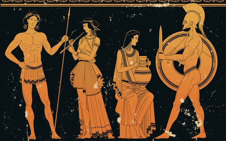 Classical Ancient Greek silhouettes