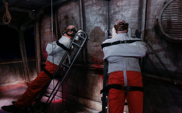A wax figure of Anthony Hopkins as Hannibal Lecter character at The Silence of the Lambs is seen during the inauguration of the remodeled Wax Museum on December 03, 2020 in Barcelona, Spain. The Barcelona Wax Museum first opened in 1973.
