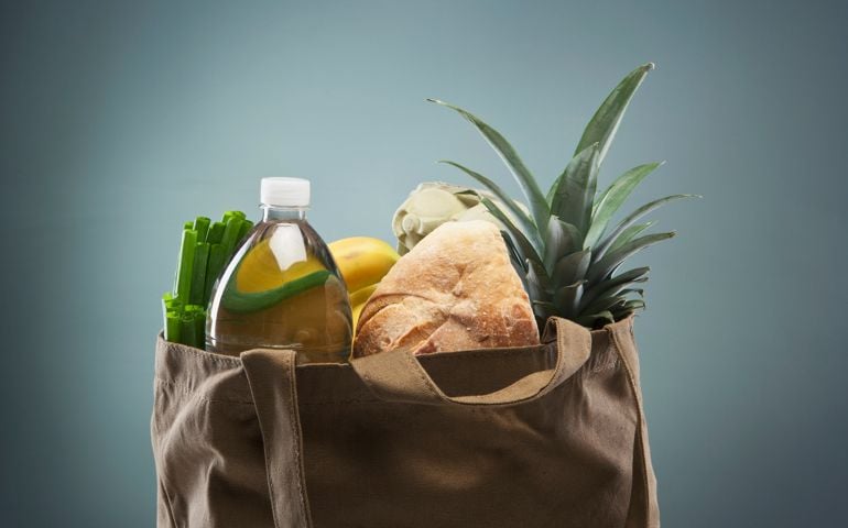 Groceries in Tote Bag