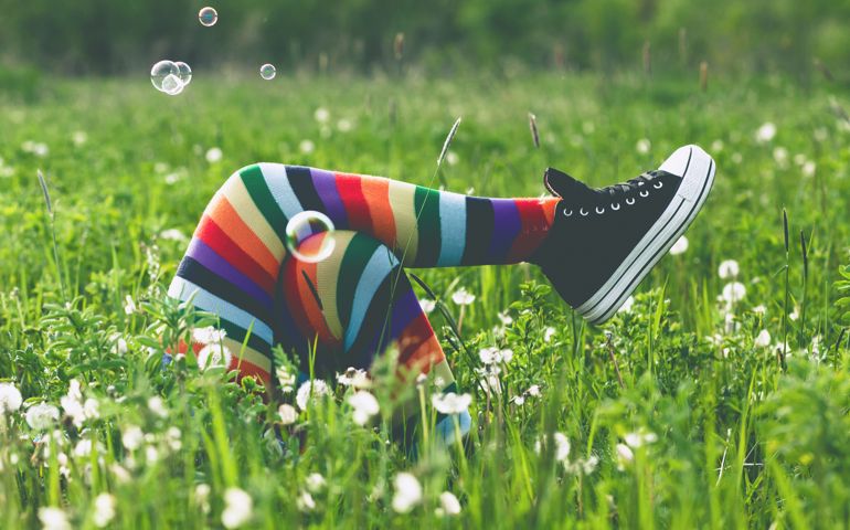 Enjoying in springtime
