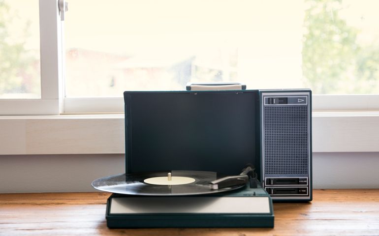 View of a record player