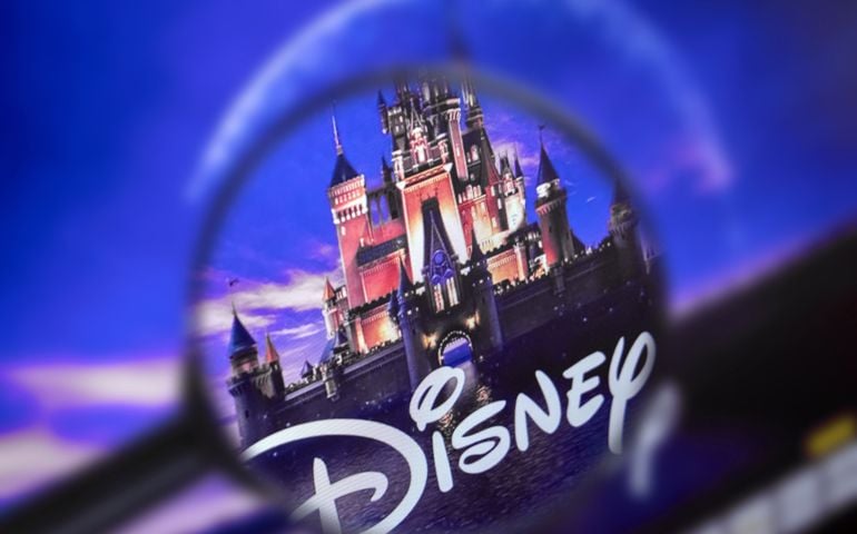 The home page of the Disney site, view through a magnifying glass