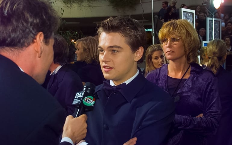 Leonardo DiCaprio on the Red Carpet at the 55th Annual Golden Globes Awards Show, January 18, 1998 in Beverly Hills, California.