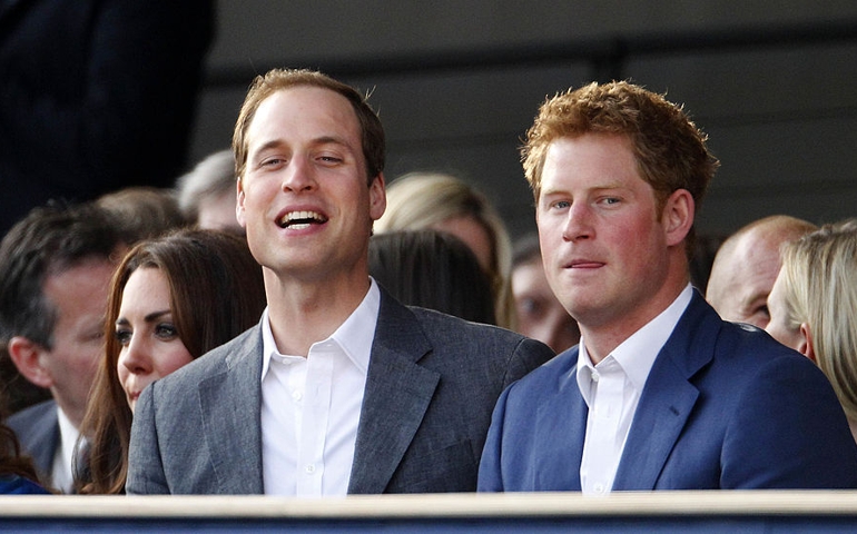(L-R) Catherine, Duchess of Cambridge, Prince William, Duke of Cambridge and Prince Harry are seen during the Diamond Jubilee, Buckingham Palace Concert June 04, 2012 in London, England. For only the second ime in it's history, the UK celebrates the Diamond Jubilee of a monarch. Her Majesty Queen Elizabeth II celebrates the 60th anniversary of her ascension to the throne.