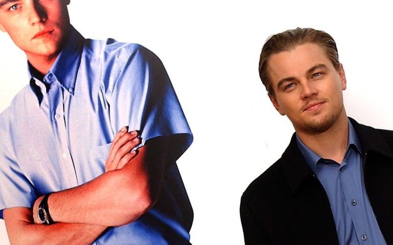 Actor Leonardo DiCaprio attends a press conference before the United Kingdom premiere of his film "Catch Me If You Can" January 27, 2003 in London, England.