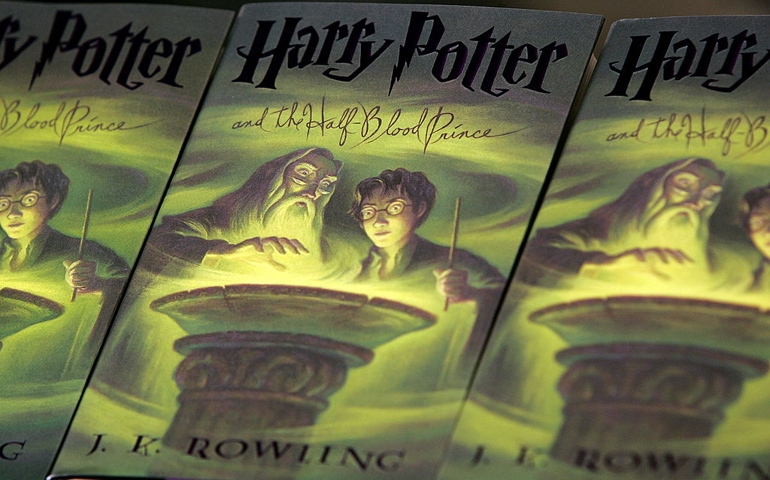 Copies of the new Harry Potter and the Half Blood Prince, by author J. K. Rowling are seen at the Amazon.com shipping facility July 11, 2005 in Fernley, Nevada. Amazon.com is packing up over 800,000 orders of the new Harry Potter book for shipment in the United States on July 16th. Over 1.2 million orders have been received worldwide.