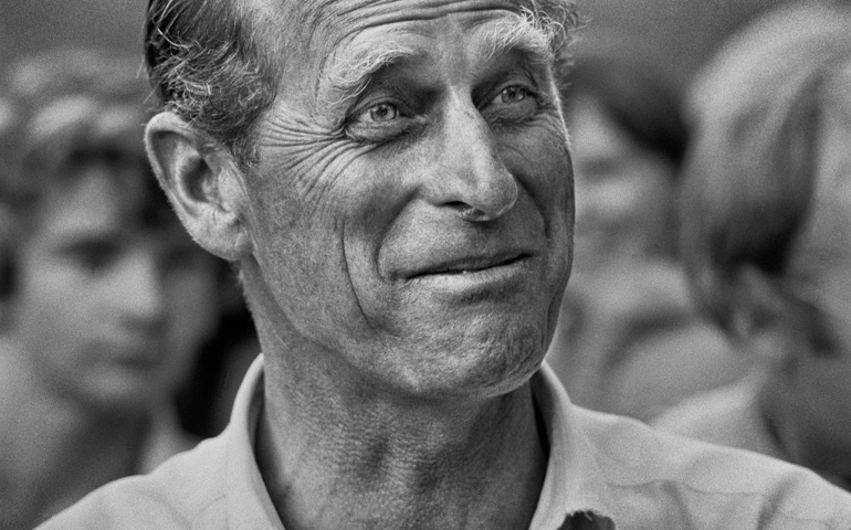 Close-up of Prince Philip, Duke of Edinburgh as he smiles during a carriage driving event, Home Park, Windsor, England, July 1975