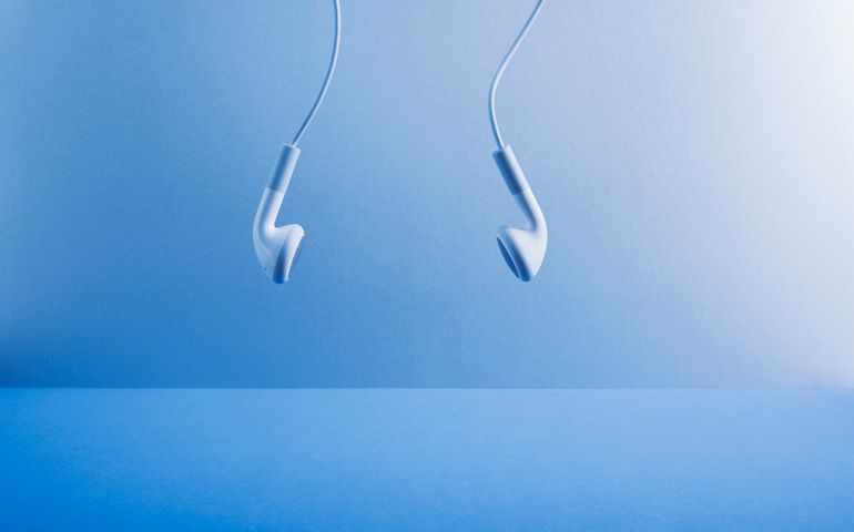 Headphones hanging