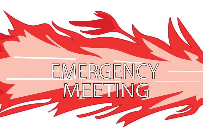The word Emergency Encounter with a Flame in the background