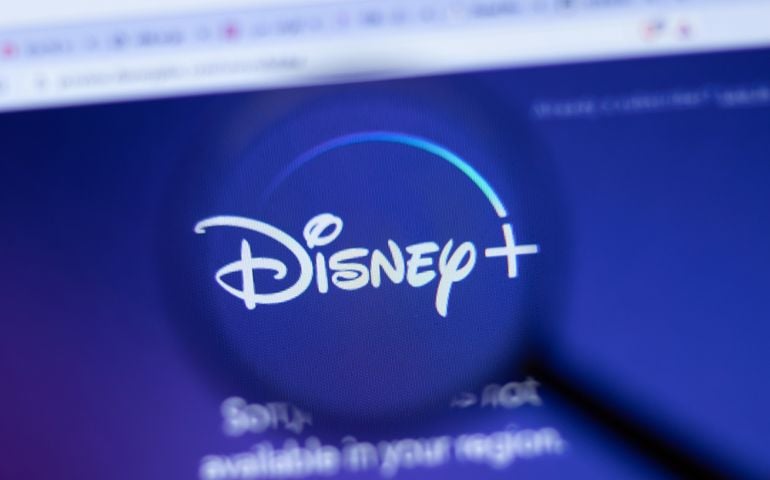 Disney Plus company website with logo close up,