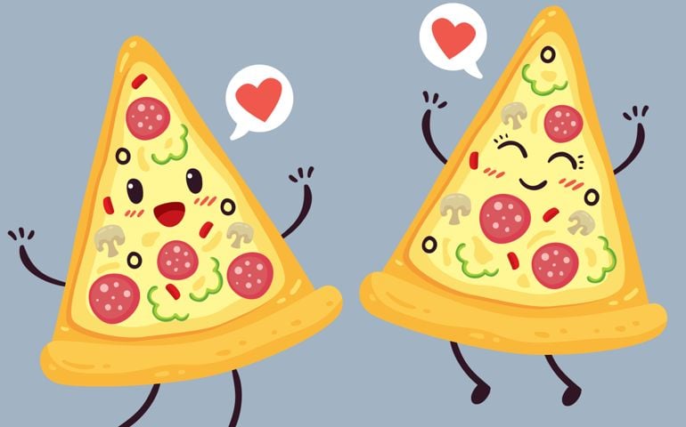 Cute pizza slice