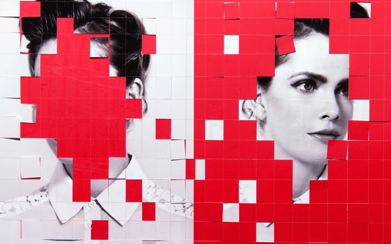 paper collage of woman