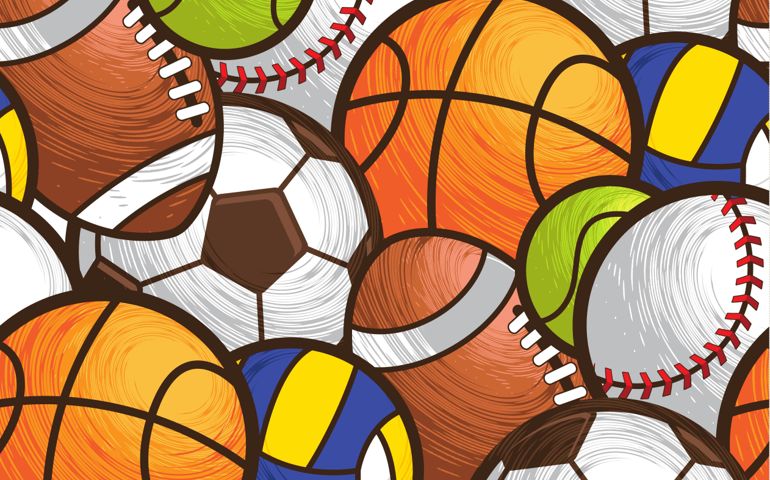 Sport ball seamless pattern vector