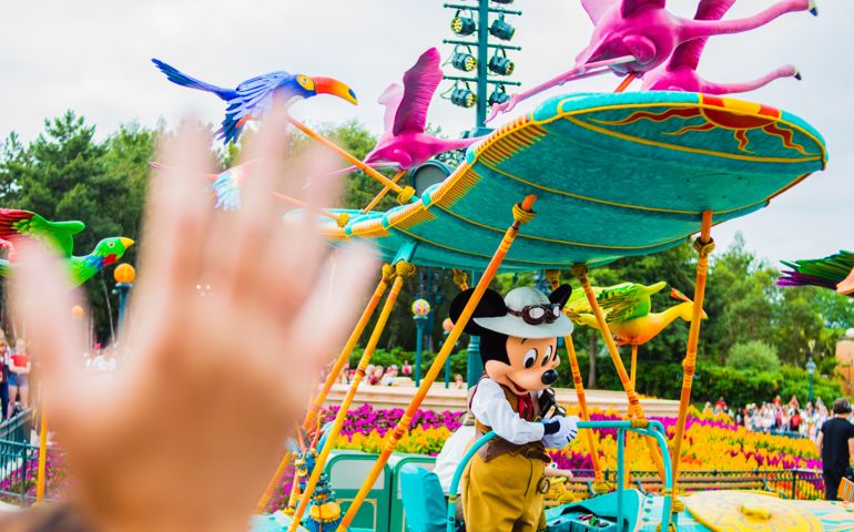 Mickey Mouse on a boat