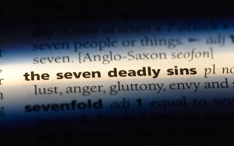 the seven deadly sins word in a dictionary